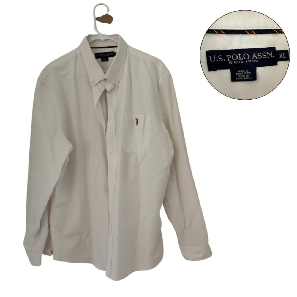 U.S. Polo Assn. White Button Down Men’s Shirt XL Long Sleeve Classic